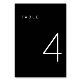 Numeração De Mesa Tabela Mínima Moderna Negra e Branca Número 4