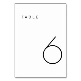 Numeração De Mesa Tabela Mínima Moderna Preta e Branca Número 1