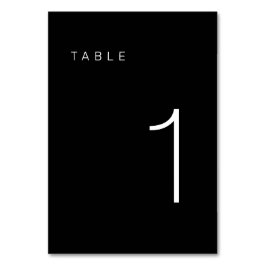 Numeração De Mesa Tabela Mínima Moderna Preta e Branca Número 1