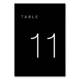 Numeração De Mesa Tabela Mínima Moderna Preta e Branca Número 11
