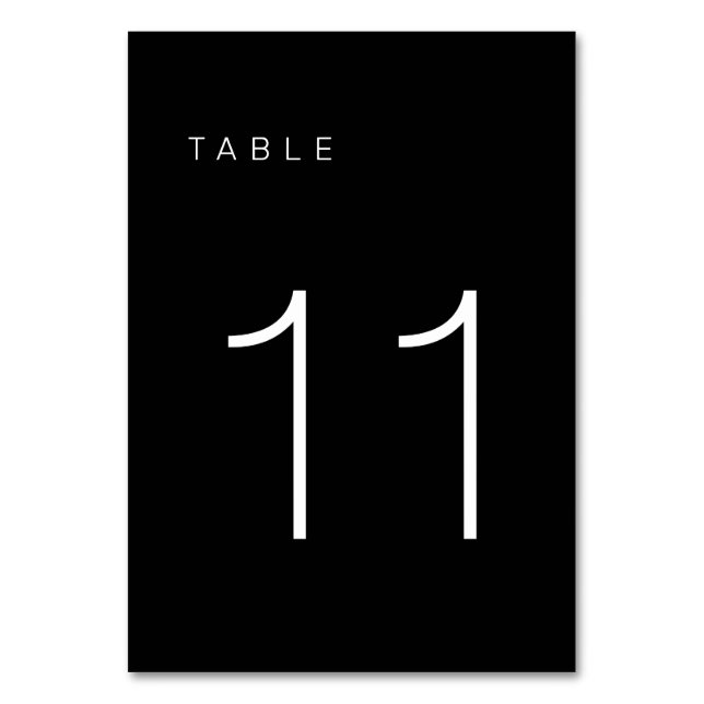 Numeração De Mesa Tabela Mínima Moderna Preta e Branca Número 11 (Frente)