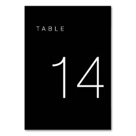 Numeração De Mesa Tabela Mínima Moderna Preta e Branca Número 14