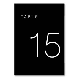 Numeração De Mesa Tabela Mínima Moderna Preta e Branca Número 15