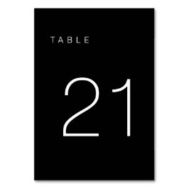 Numeração De Mesa Tabela Mínima Moderna Preta e Branca Número 21