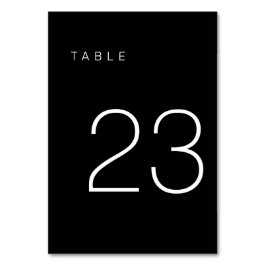 Numeração De Mesa Tabela Mínima Moderna Preta e Branca Número 23