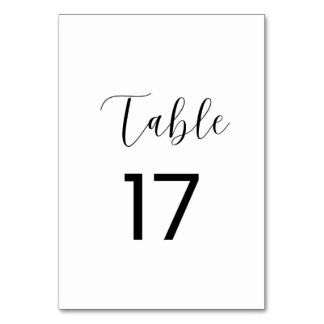 Numeração De Mesa Tabela Minimalista Número 17