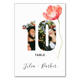 Numeração De Mesa Tabela Numerada 10 de Casamento Vermelho com Poppy