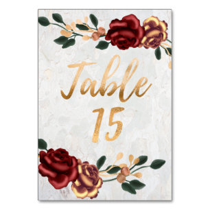 Numeração De Mesa Tabela número 15 - Rosa vermelha legante com detal