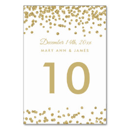 Numeração De Mesa Tabela Número Dourado Faux Glitter Confetti White