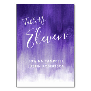 Numeração De Mesa Tabelas de arte moderna abstrato púrpura Eleven