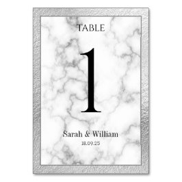 Numeração De Mesa Tabelas de Casamento de Fronteira de Prata Marble 