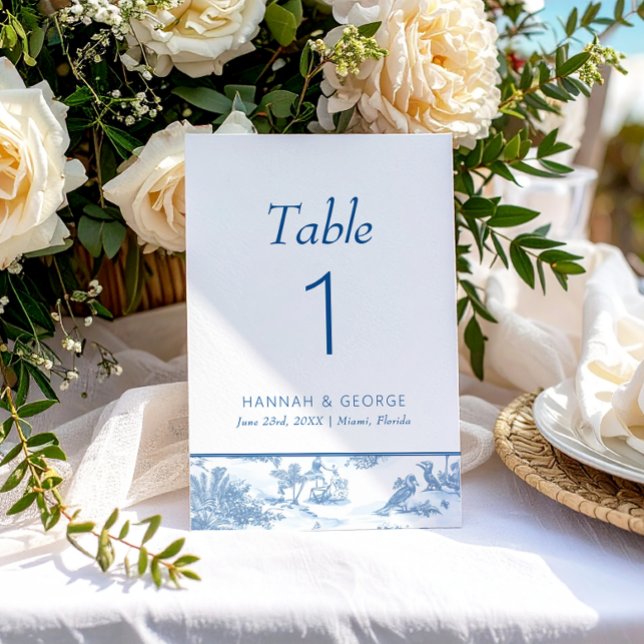 Numeração De Mesa Tabelas de Casamento de Toile Costeira Azul (Criador carregado)