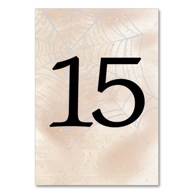 Numeração De Mesa Tabelas de Pequeno Casal Spooky Número 15 (Frente)