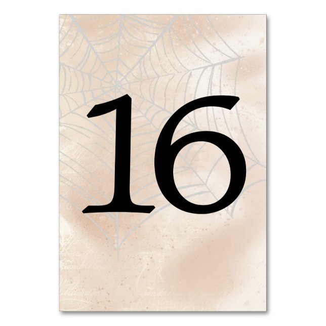Numeração De Mesa Tabelas de Pequeno Casal Spooky Número 16 (Frente)