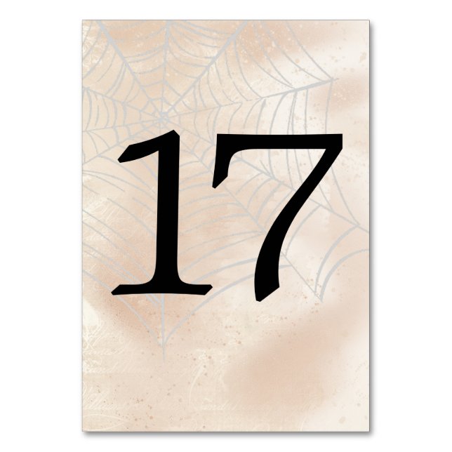Numeração De Mesa Tabelas de Pequeno Casal Spooky Número 17 (Frente)