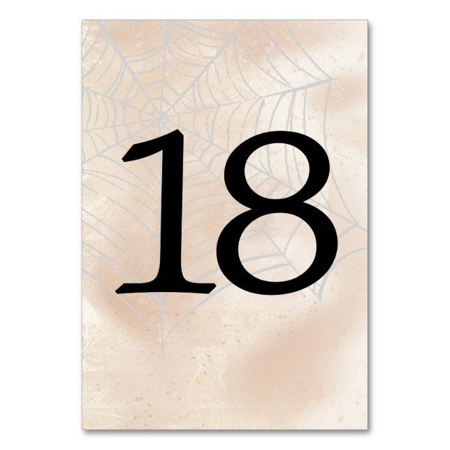 Numeração De Mesa Tabelas de Pequeno Casal Spooky Número 18 (Frente)