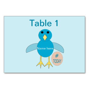 Numeração De Mesa Tablecard de Pintinho Blue Birthday