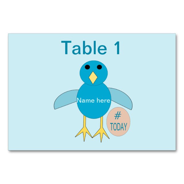 Numeração De Mesa Tablecard de Pintinho Blue Birthday (Frente)
