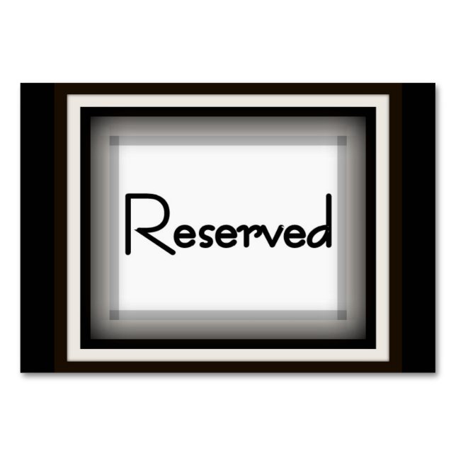 Numeração De Mesa Tablecard Horizontal de 3,5" x 5", "Reservado" Bás (Frente)