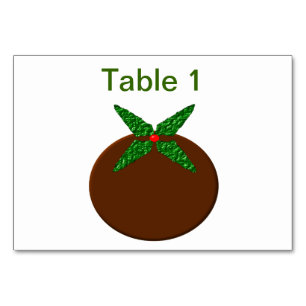Numeração De Mesa Tablecard Personalizável de Pudim de Natal