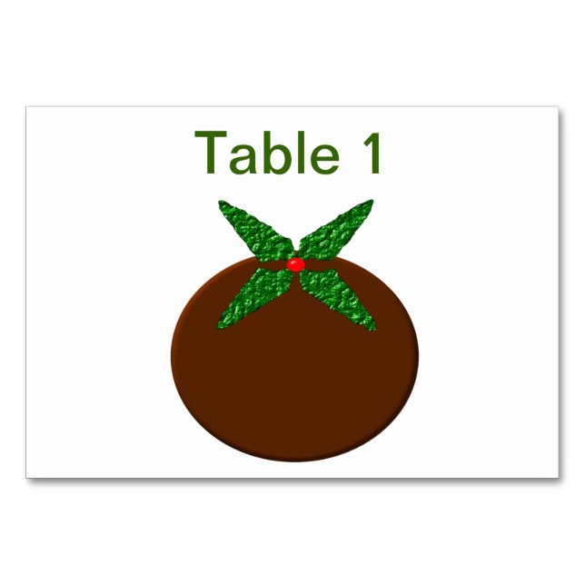 Numeração De Mesa Tablecard Personalizável de Pudim de Natal (Frente)