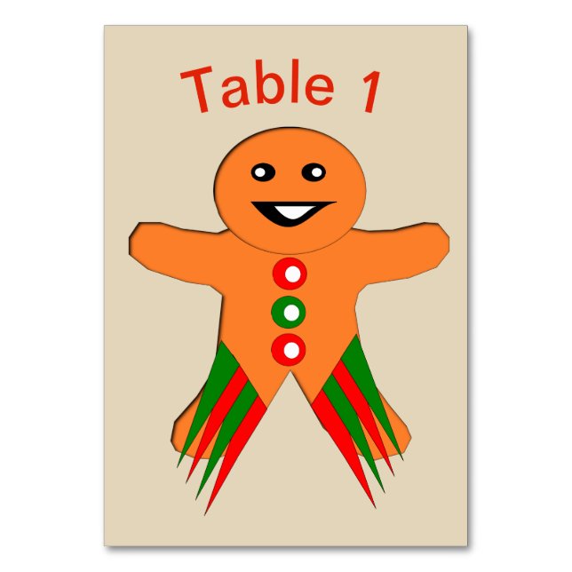 Numeração De Mesa Tablete Personalizado do Gingercake Man Man (Frente)