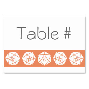 Numeração De Mesa Tabletop Chic na Placa de Mesa Coral