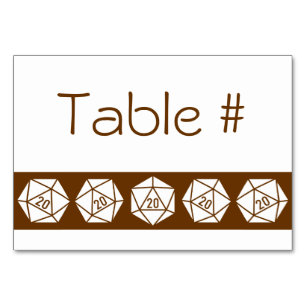 Numeração De Mesa Tabletop Chic na Placa de Mesa de Chocolate