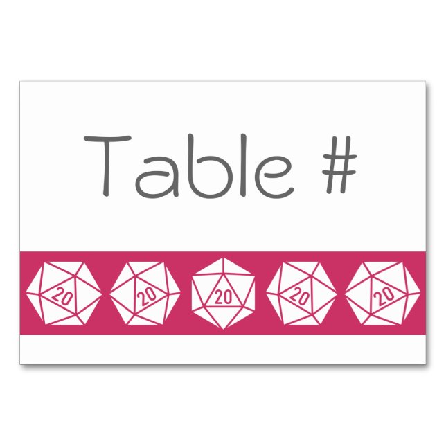 Numeração De Mesa Tabletop Chic na Placa de Mesa de Framboesa (Frente)
