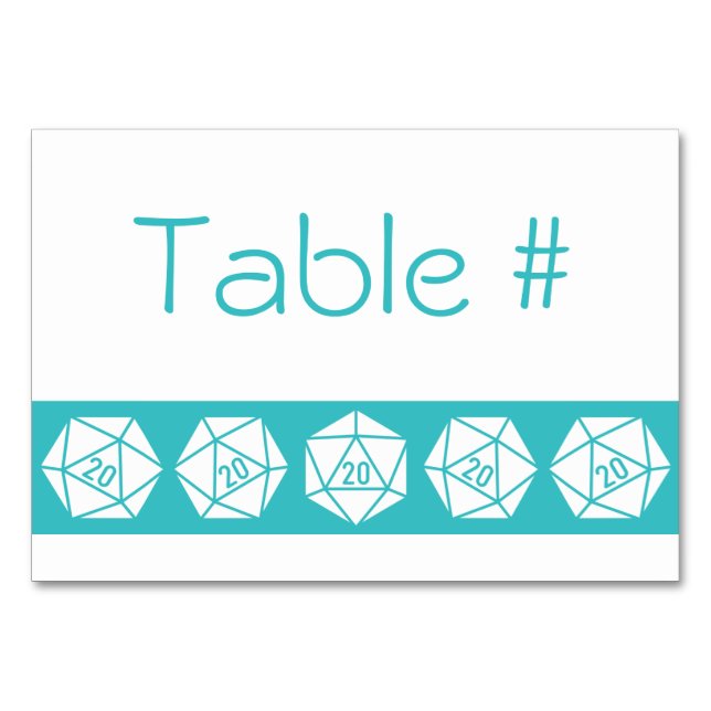 Numeração De Mesa Tabletop Chic na Placa de Mesa Turquoise (Frente)
