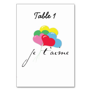 Numeração De Mesa Taime de Je (eu te amo)