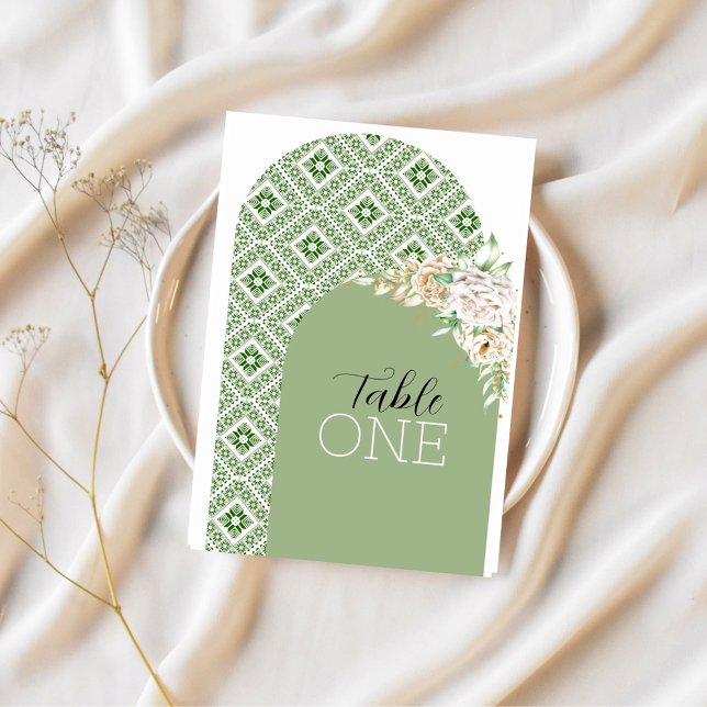 Numeração De Mesa Tatreez palestino alcança verde (Criador carregado)