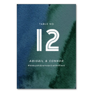 Numeração De Mesa Teal Azul Minimalista Moderno