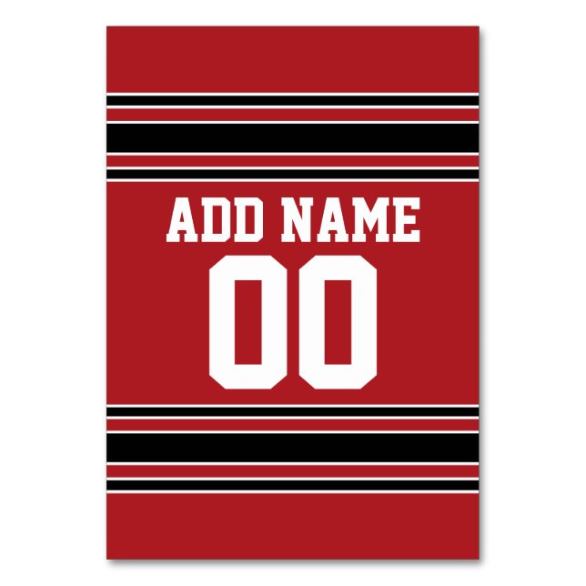 Numeração De Mesa Team Jersey com nome e número personalizados (Frente)