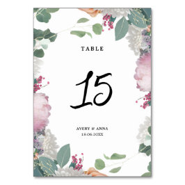 Numeração De Mesa Tema de Casamento Floral
