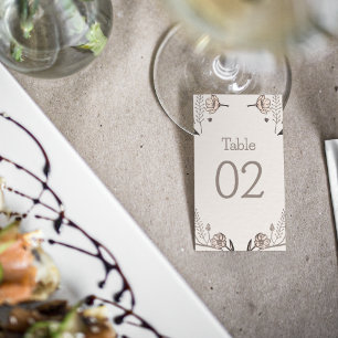 Numeração De Mesa Tema de Casamento Floral Brown