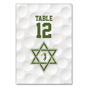 Numeração De Mesa Tema de Golfe Bar Mitzvah