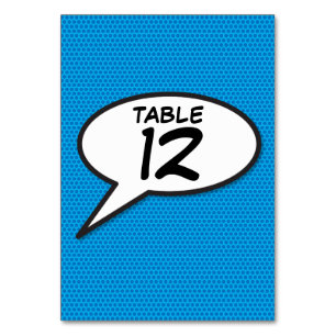 Numeração De Mesa Tema de número de mesa de casamento de quadrinhos