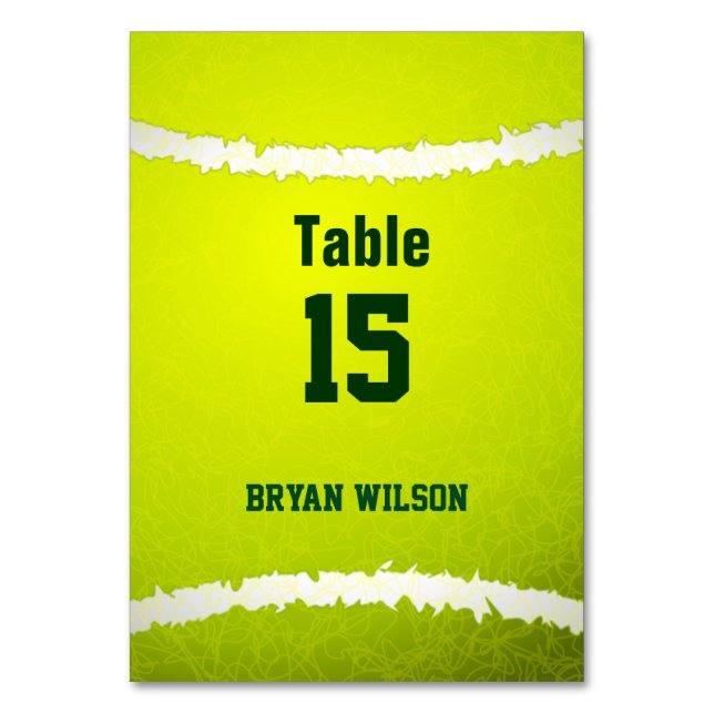 Numeração De Mesa Tema de Tênis desportivo Números de tabelas person (Frente)