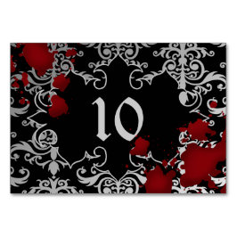Numeração De Mesa Tema de vampiro da mesa de casamento