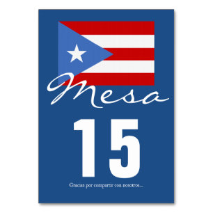Numeração De Mesa Tema do Partido Bandeira de Porto Rico