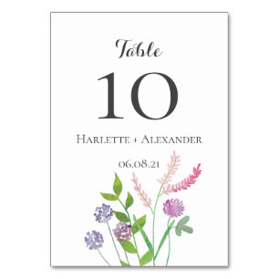 Numeração De Mesa Tema Flores Selvagens