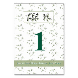 Numeração De Mesa Tema Floresta Verde Convite de Casamento Tudo em U