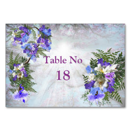 Numeração De Mesa Tema Jacaranda Floresce & Buquê de Lírios