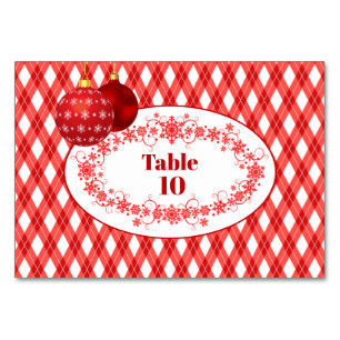 Numeração De Mesa Tema Vermelho e Branco / Feliz Natal