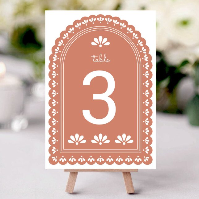 Numeração De Mesa Terra Cotta Arch Autumn Table Number (Terra Cotta Arch Autumn Wedding Table Number by Fiesta Valley Print)