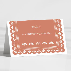 Numeração De Mesa Terra Cotta Autumn Wedding DIY Fold Place Card