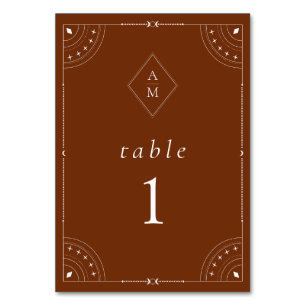 Numeração De Mesa Terracota Lua Celestial e Estrelas