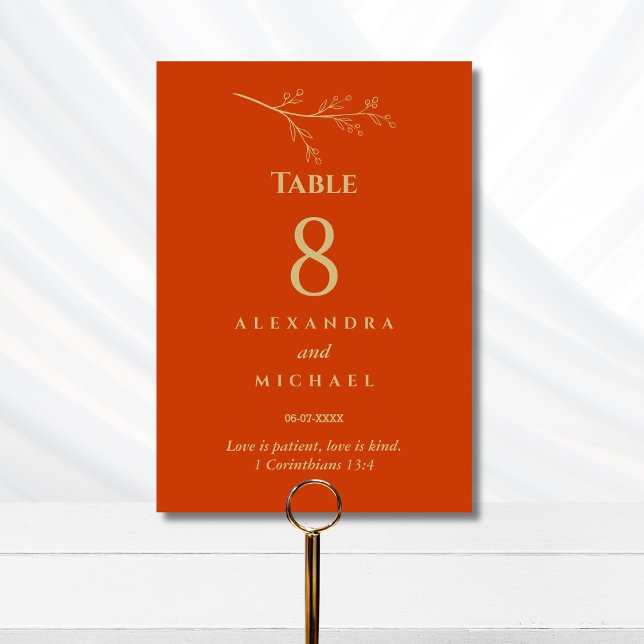 Numeração De Mesa Terracotta Botanical Christian Wedding    (Criador carregado)