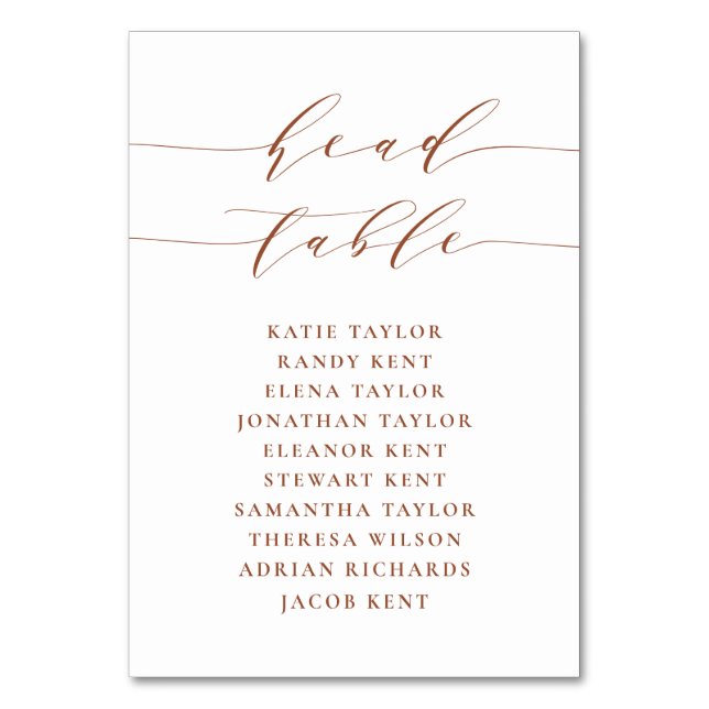 Numeração De Mesa Terracotta Casamento De Assentos De Manuscrito Min (Frente)